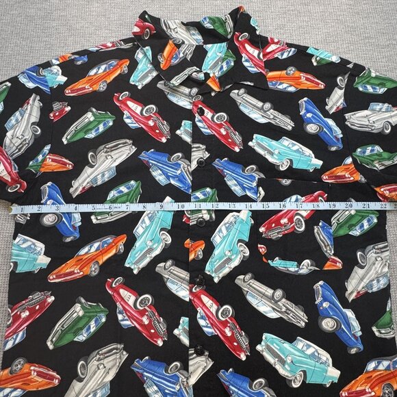 Vintage Classic Cars Handmade Mens Button Up Shirt Black Short Sleeve Size XL? - Picture 11 of 16